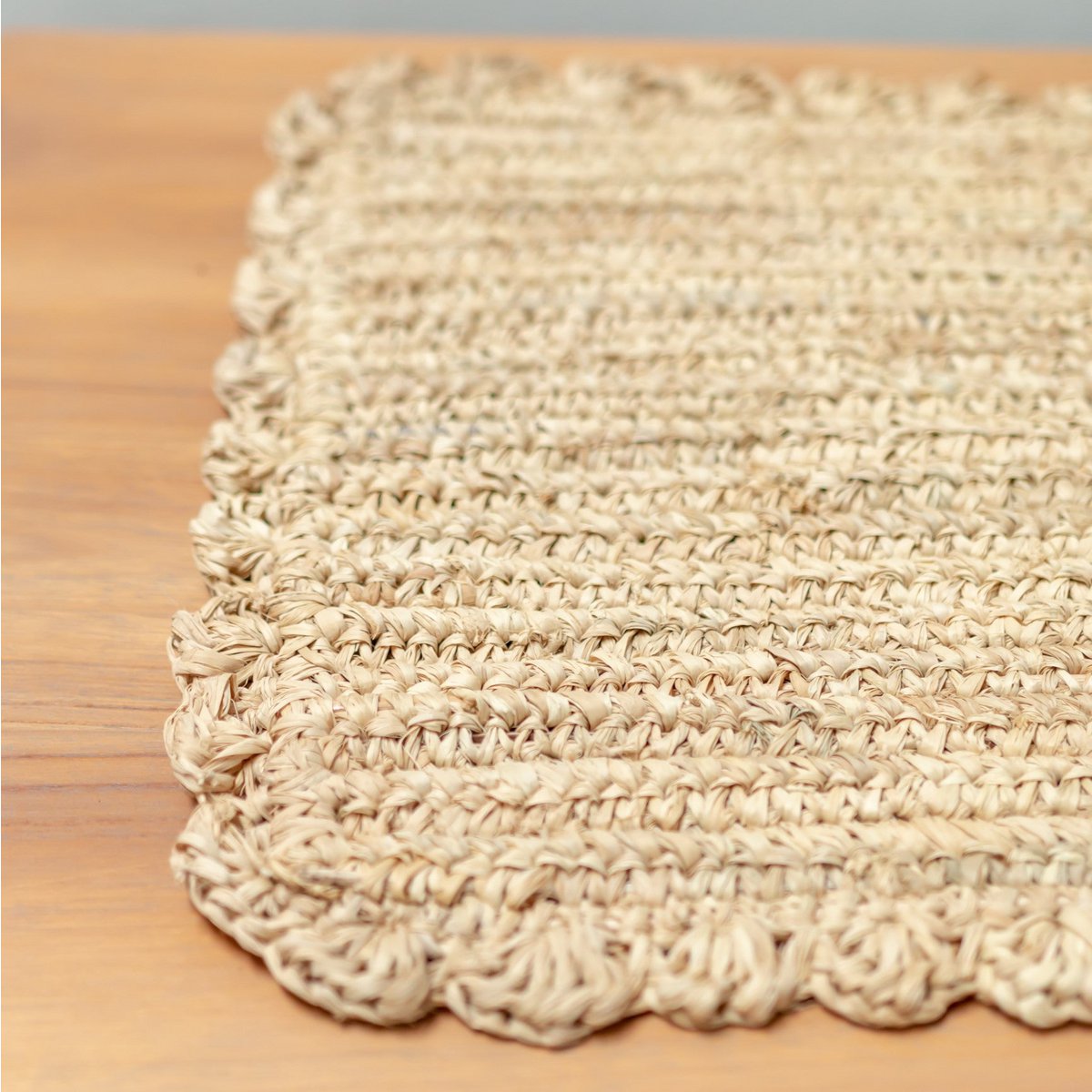 Placemat (Set of 2, 4 or 6) 50x30 cm | Rectangular Boho Table Mat KUARA Woven from Raffia