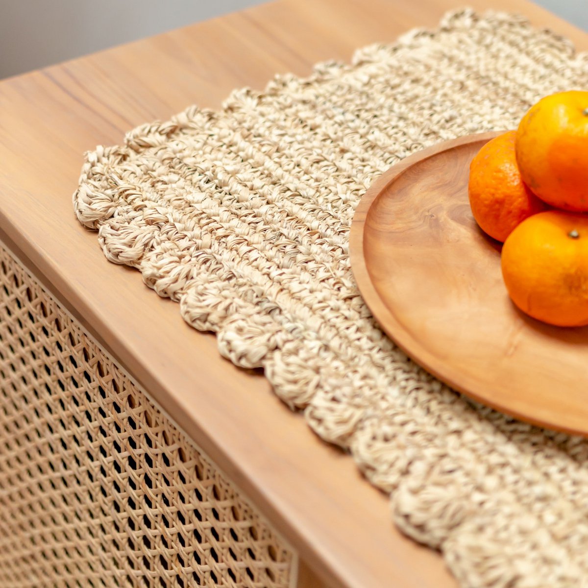 Placemat (Set of 2, 4 or 6) 50x30 cm | Rectangular Boho Table Mat KUARA Woven from Raffia