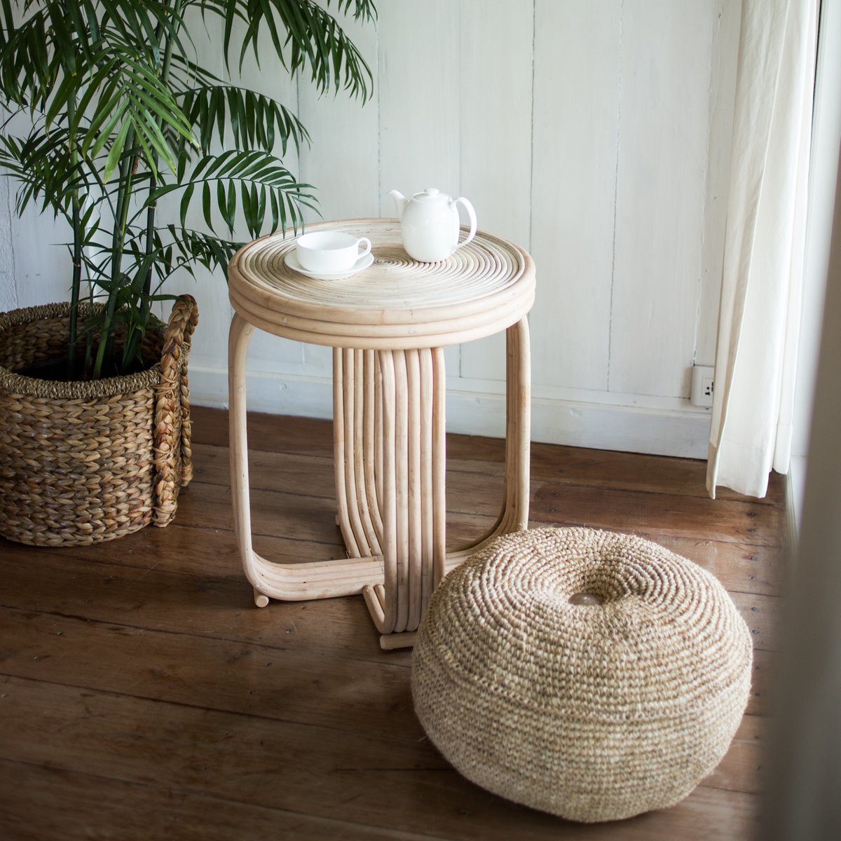 Pouf | Beanbag TELU made of Raffia (2 sizes)