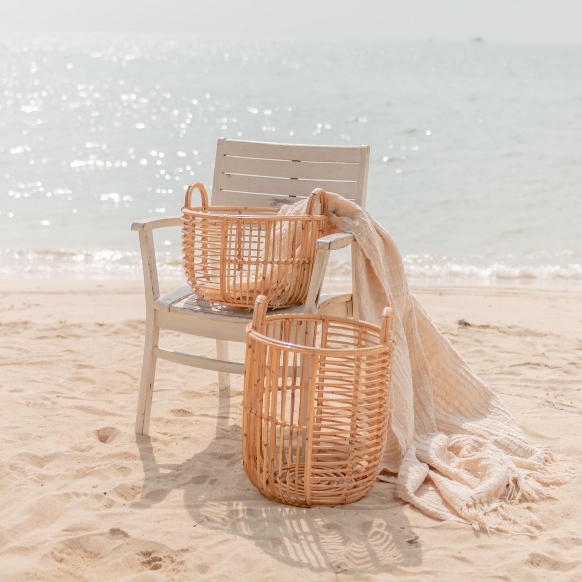 Laundry Basket | Plant Basket | Storage Basket JEMUH Made of Rattan (2 sizes)