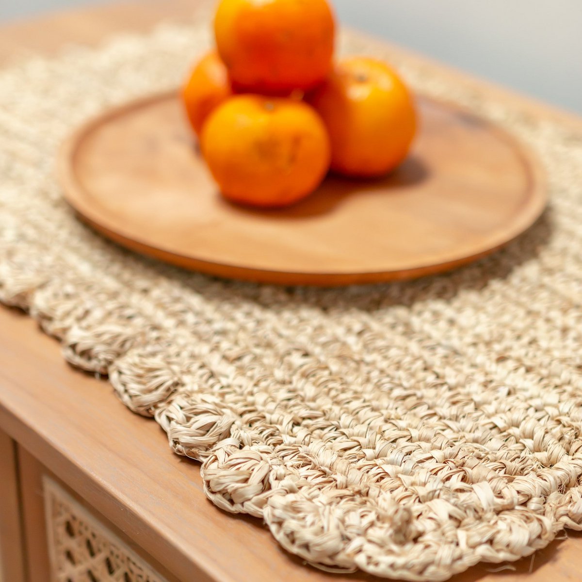 Placemat (Set of 2, 4 or 6) 50x30 cm | Rectangular Boho Table Mat KUARA Woven from Raffia