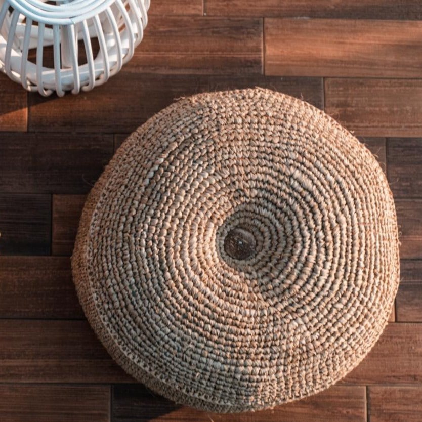 Pouf | Beanbag TELU made of Raffia (2 sizes)