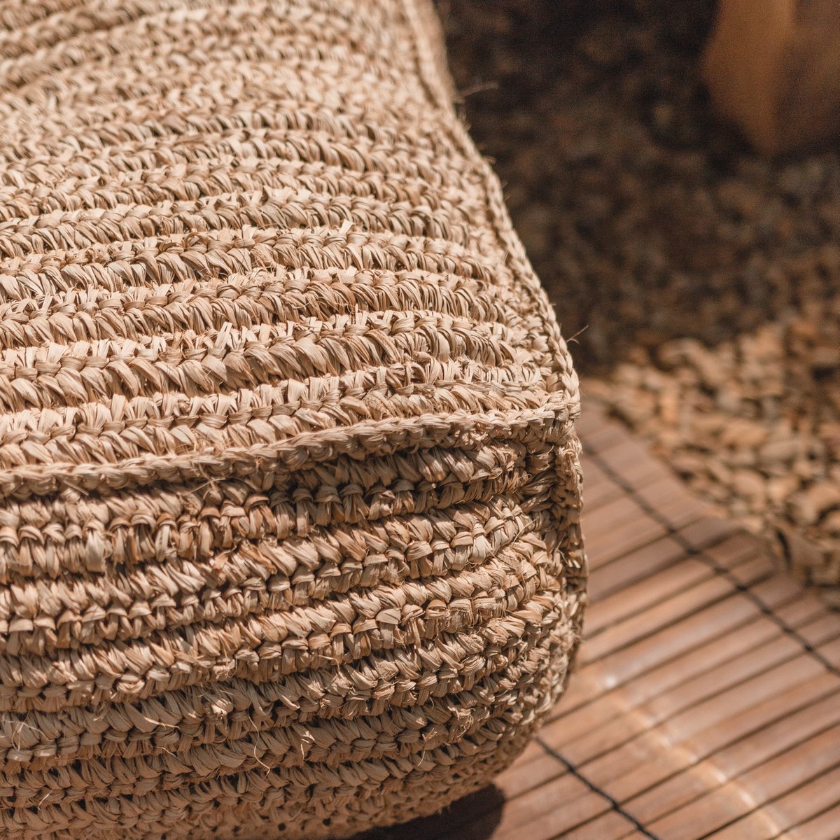 Pouf | Beanbag PADAR made of Raffia